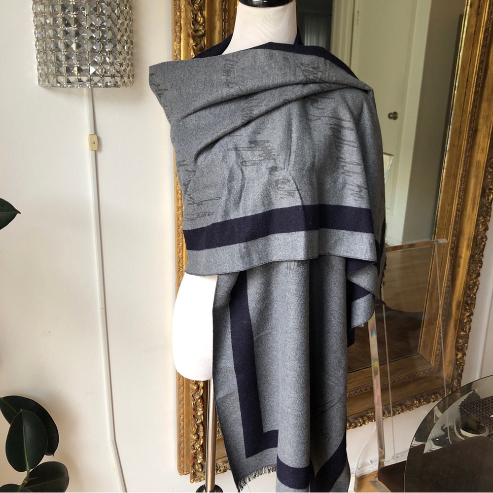 Guillotine Cashmere Scarf Wrap Shawl Multicolor reversible